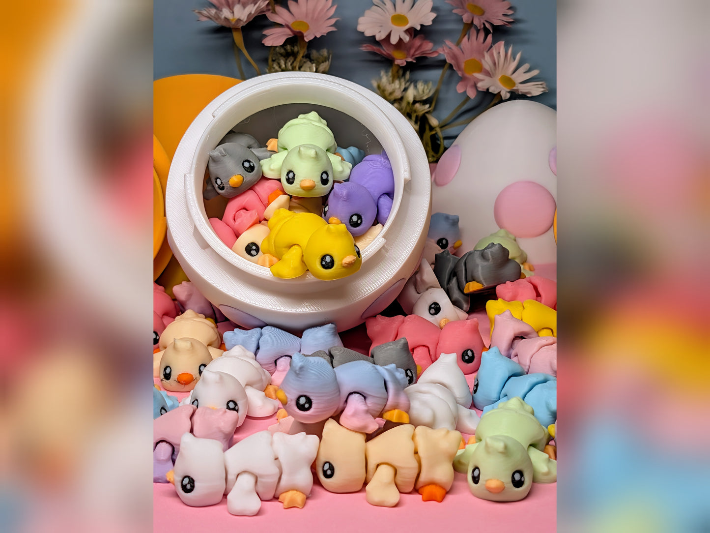 Tiny Baby Chicks (Optional Carrot or Egg) 3D Printed Articulated