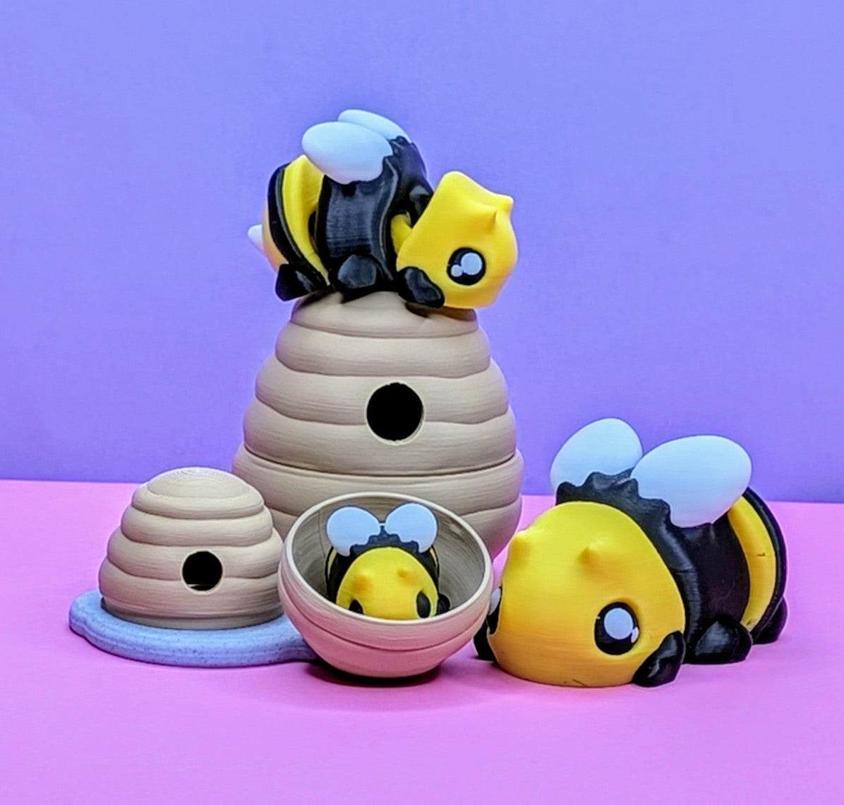 3D Printed Chonky Bees plus optional Bee Have