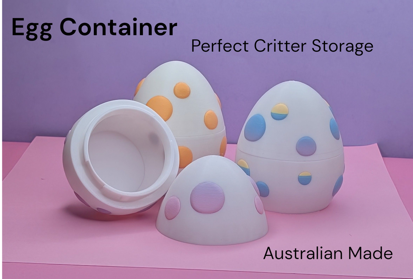 3D Printed Egg Storage for Flexi Pets – Perfect for Small Dinosaurs, Bunnies, Axolotls & More!
