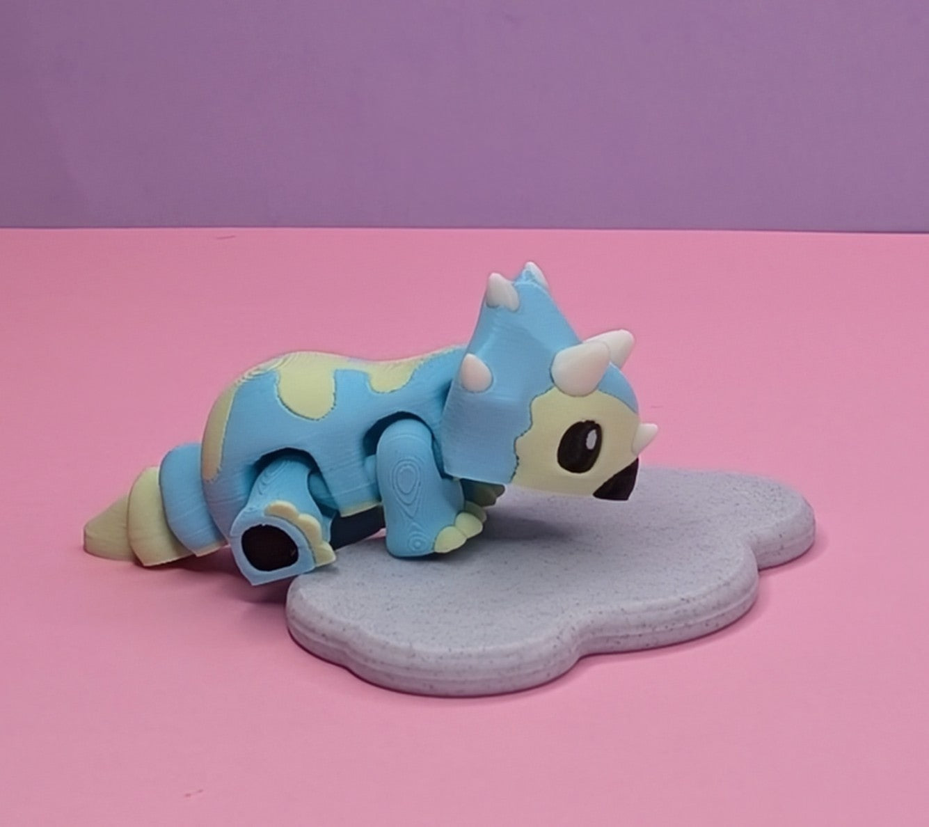 3D Printed Flexy Triceratops – 10cm Long