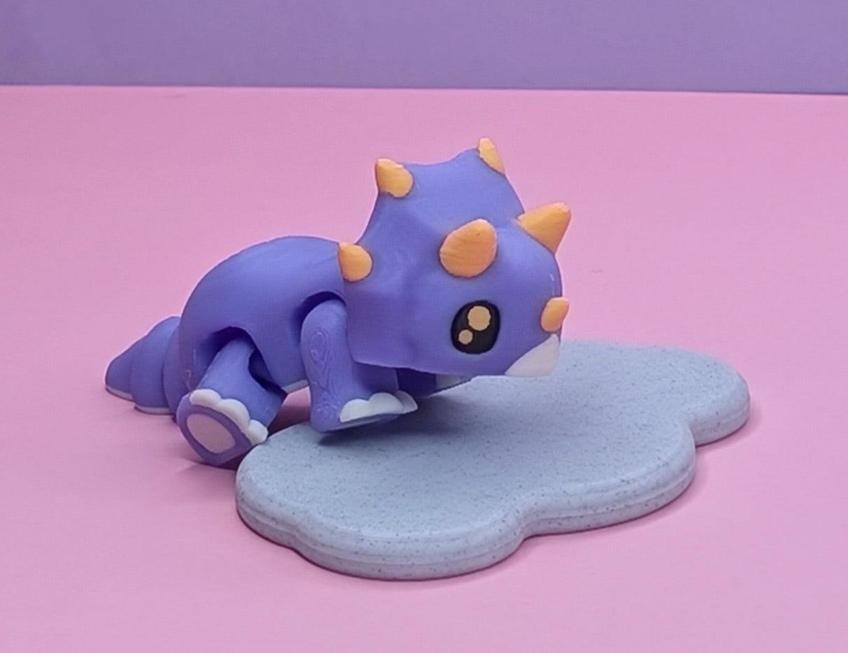3D Printed Flexy Triceratops – 10cm Long