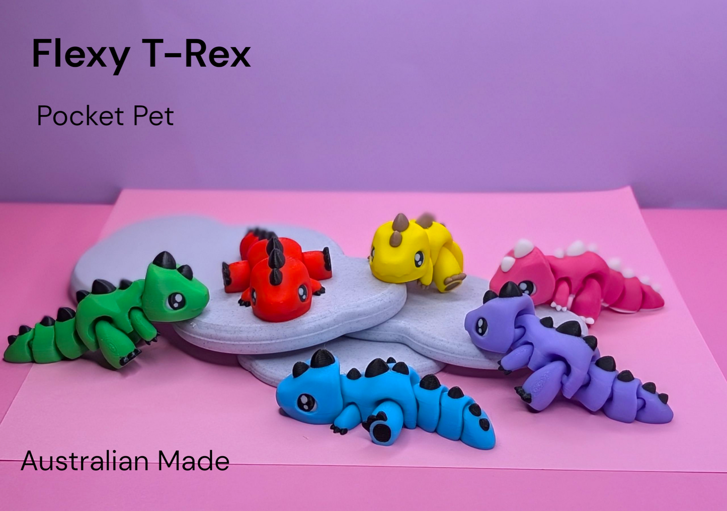 Cute Baby T-Rex Fidget Toys – 10cm Long – 6 Fun Color Options*