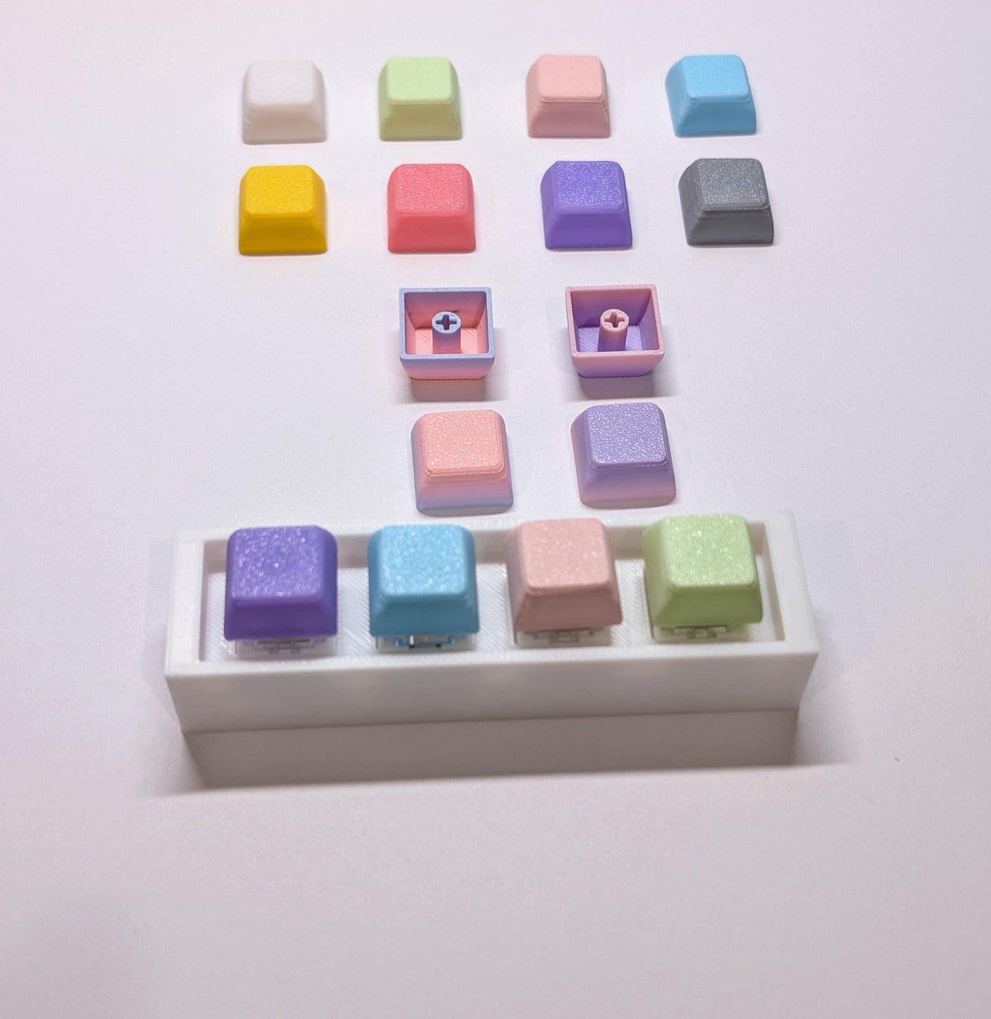 3D Printed Mechanical Keyboard Fidget – Clicky Desk Toy with Customizable Buttons!