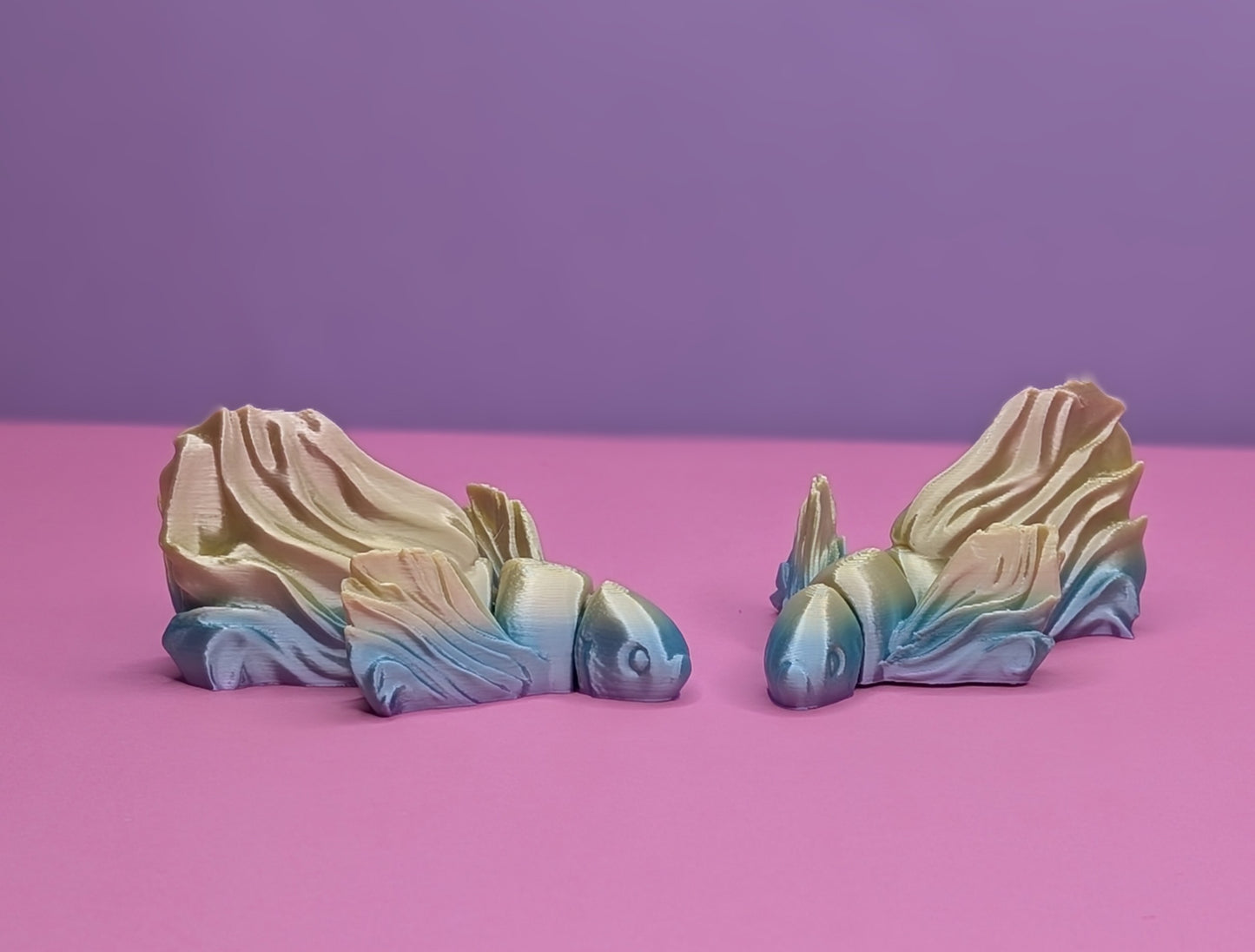 3D Printed Betta Fighting Fish – Stunning Rainbow Silk Filament
