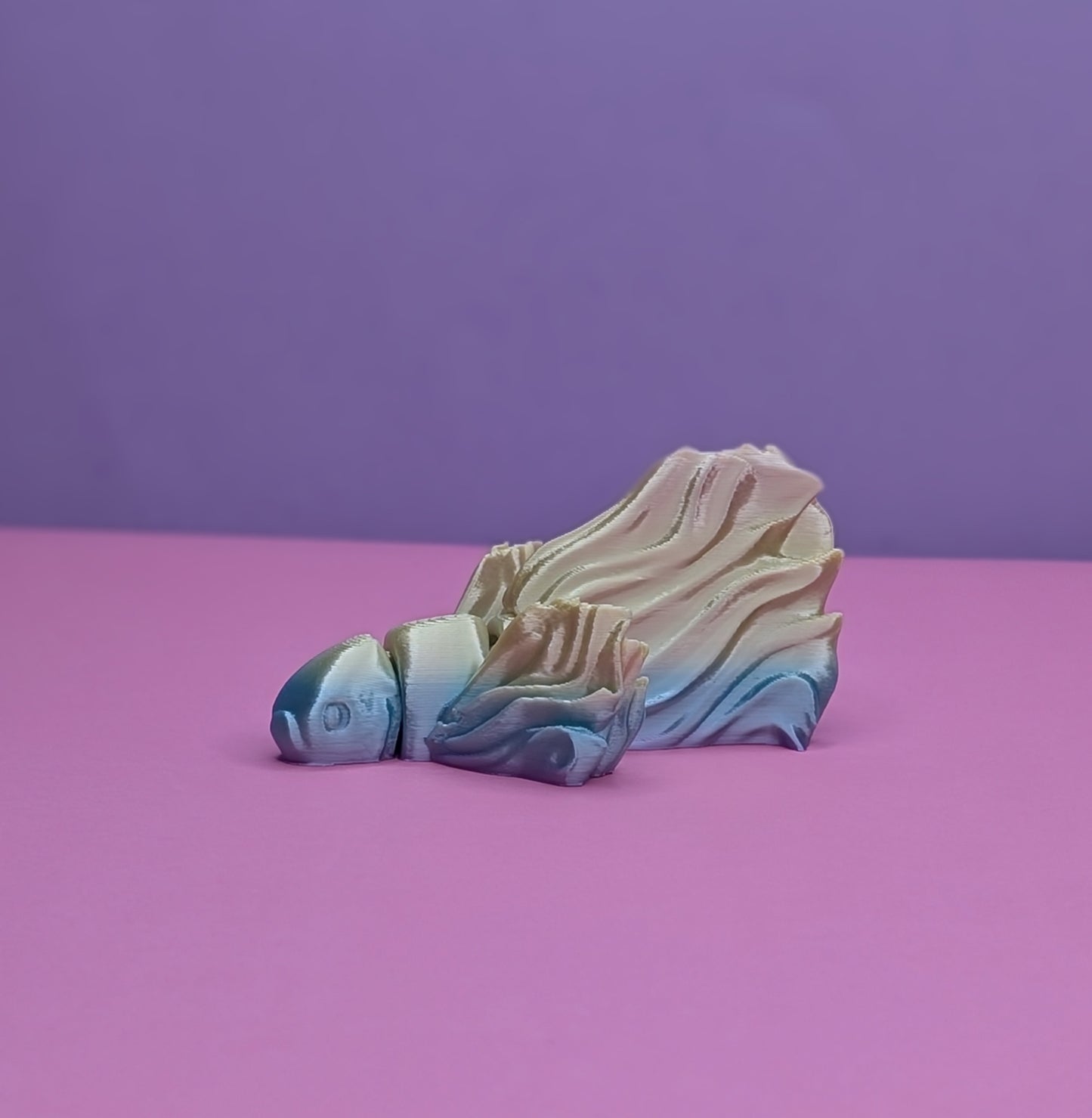 3D Printed Betta Fighting Fish – Stunning Rainbow Silk Filament