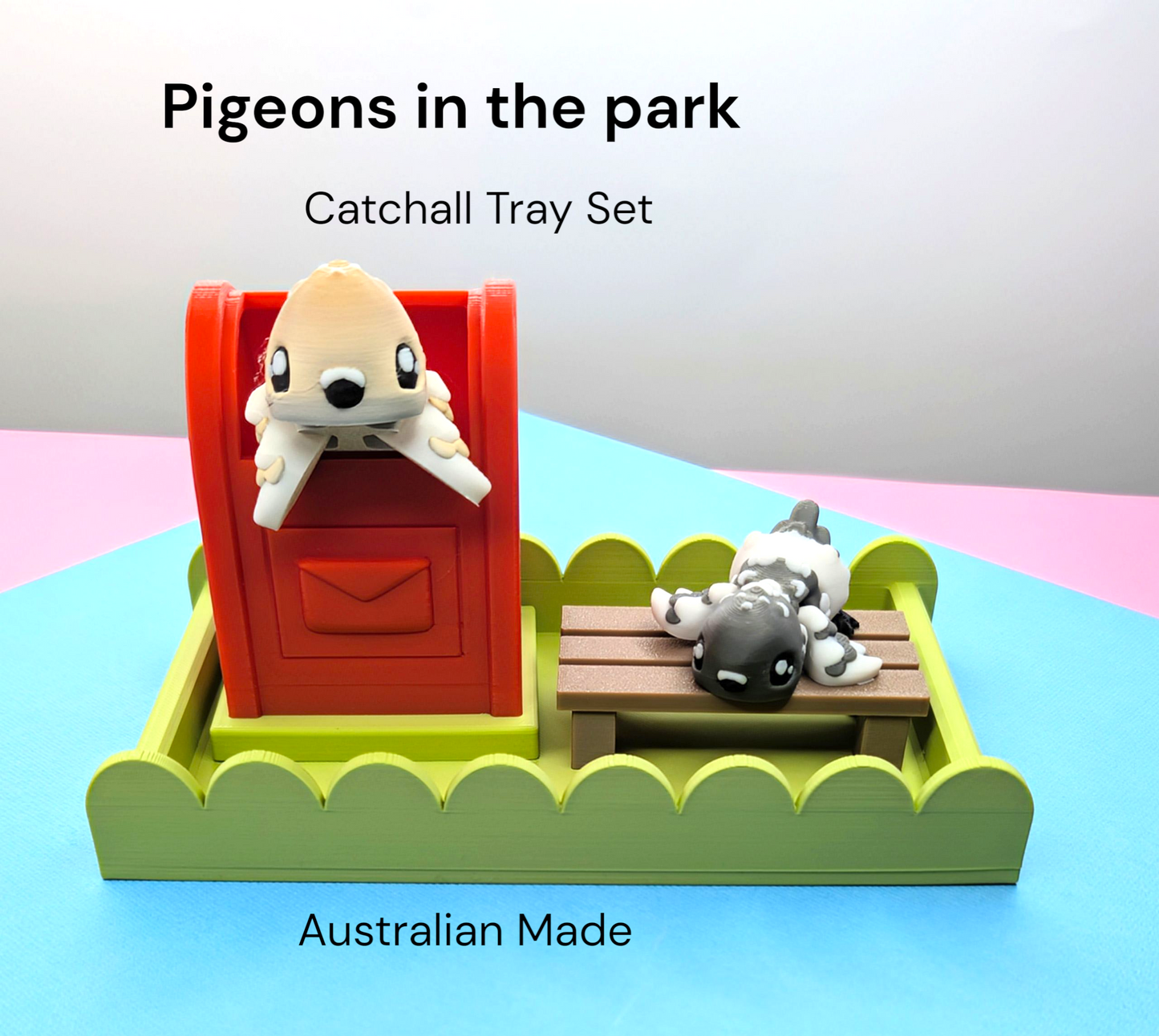 Little Pigeons Desk Set – Mailbox, Tray & Adorable Pigeon Figures