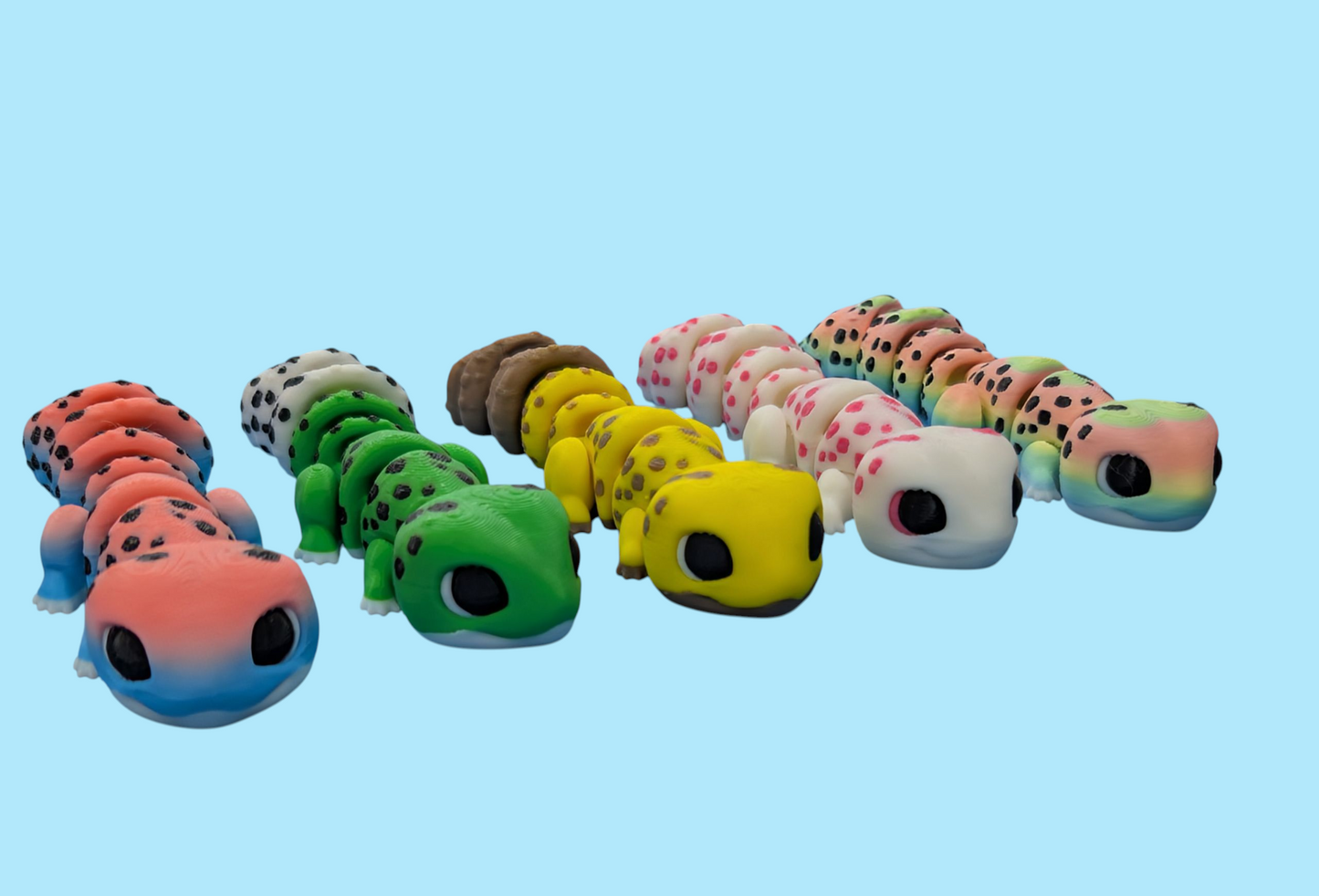 3D Printed Leopard Geckos – 13cm Long