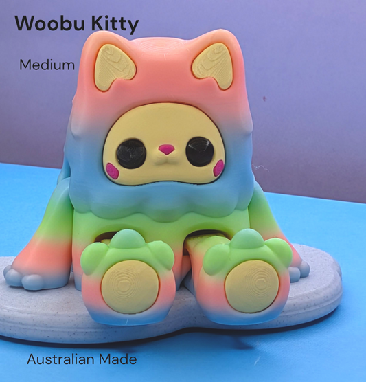 Woobu Kitty Medium  (Candy Rainbow)