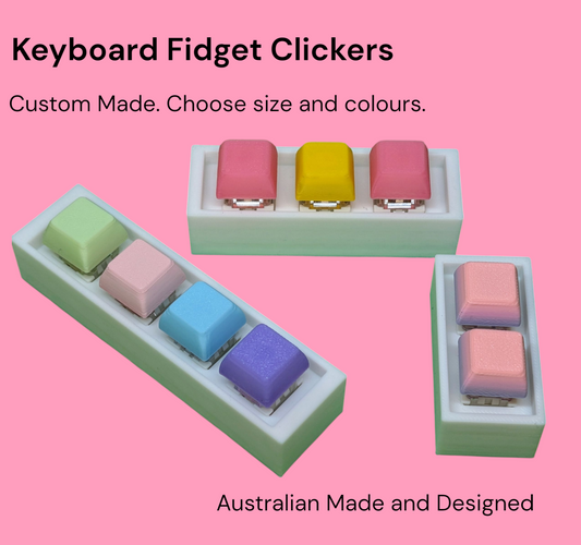 3D Printed Mechanical Keyboard Fidget – Clicky Desk Toy with Customizable Buttons!