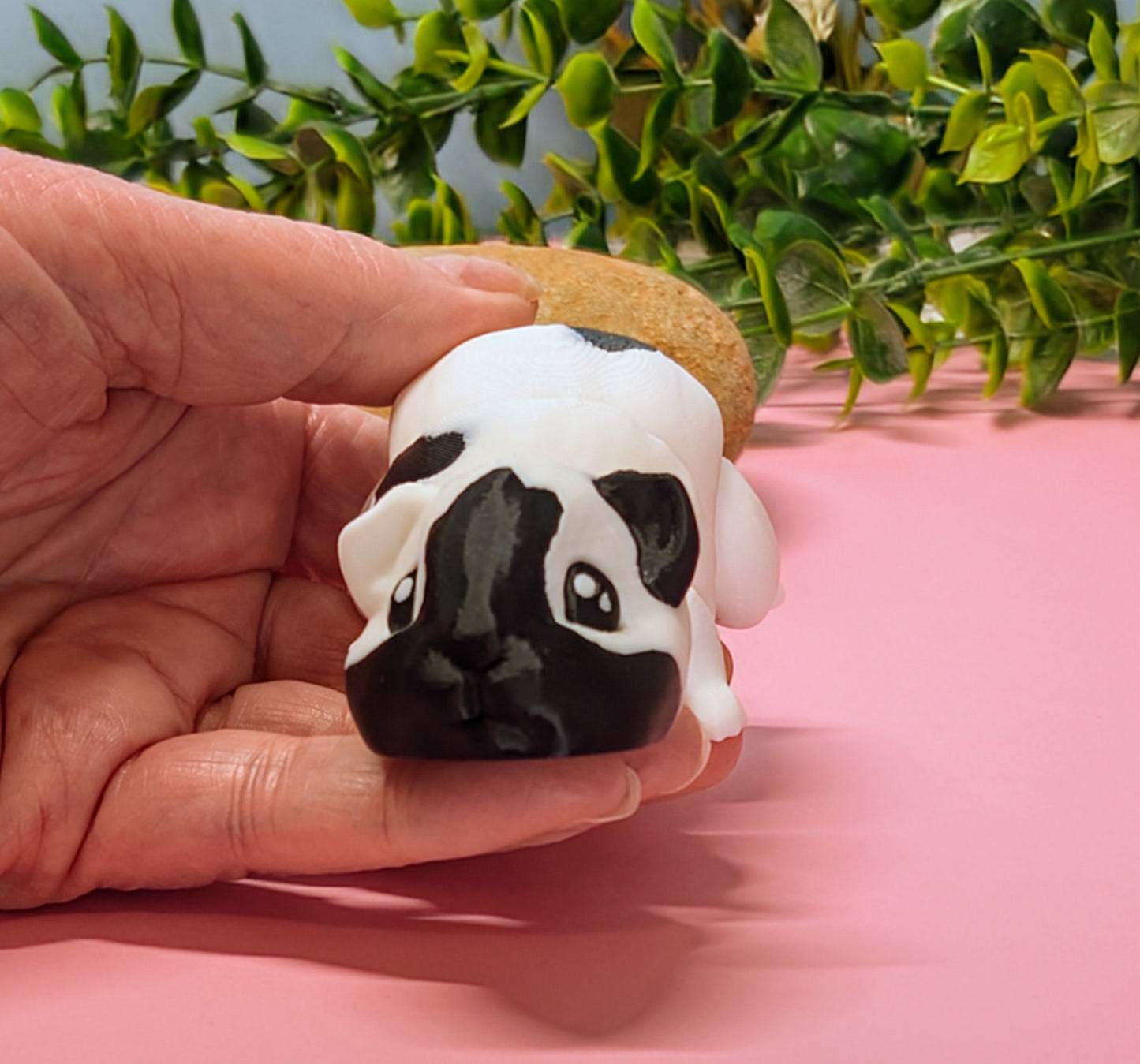 3D printed black and white guinea pig