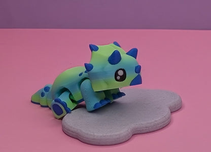 3D Printed Flexy Triceratops – 10cm Long