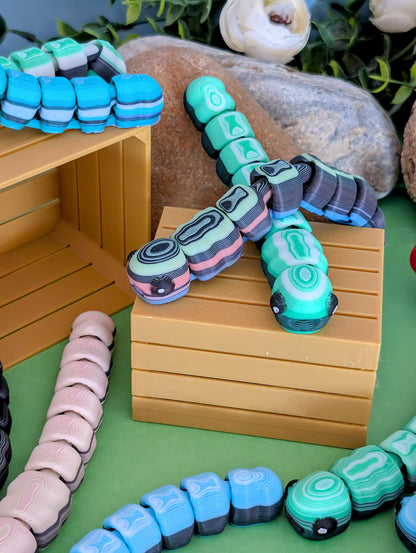 Ready to Ship - Unique Flushies Fidget Worms – Made from Purged 3D Printer Filament