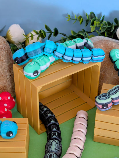 Ready to Ship - Unique Flushies Fidget Worms – Made from Purged 3D Printer Filament