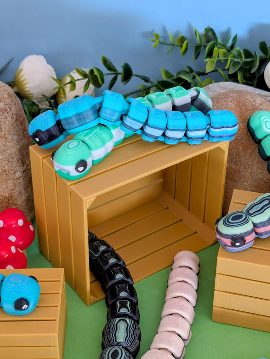 Ready to Ship - Unique Flushies Fidget Worms – Made from Purged 3D Printer Filament