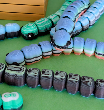 Ready to Ship - Unique Flushies Fidget Worms – Made from Purged 3D Printer Filament
