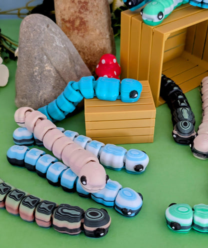 Ready to Ship - Unique Flushies Fidget Worms – Made from Purged 3D Printer Filament