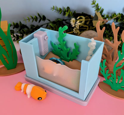 Adopt a Pet Shrimp – 3D Printed Mini Aquarium Set or single Shrimp
