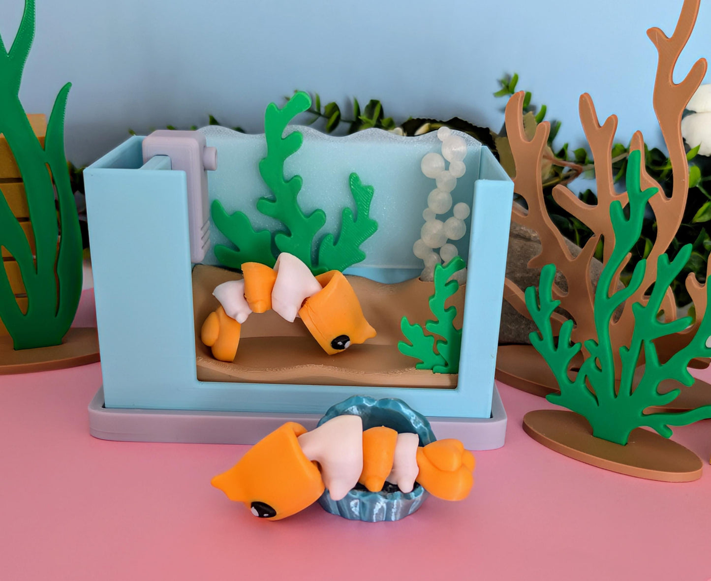Adopt a Pet Shrimp – 3D Printed Mini Aquarium Set or single Shrimp