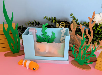 Adopt a Pet Shrimp – 3D Printed Mini Aquarium Set or single Shrimp
