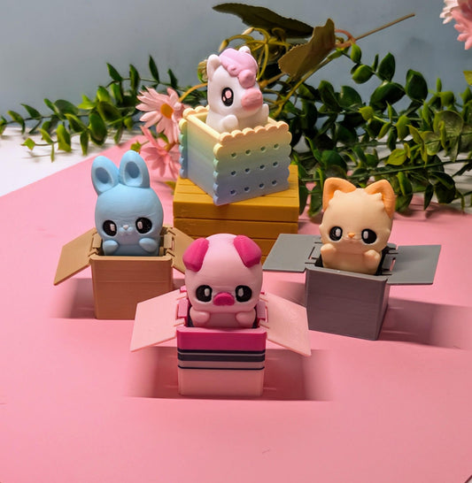 Cute Animal Keyboard Clicker – Kitty, Bunny, Piggy, or Pony in a Box!