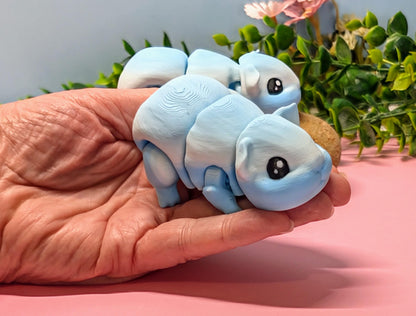 Guinea Pig Glacier Blue 3D Printed Articulated