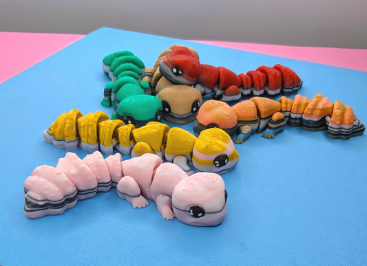 Unique Flushy Fidget Geckos – Made from Purged 3D Printer Filament