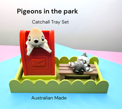Little Pigeons Desk Set – Mailbox, Tray & Adorable Pigeon Figures