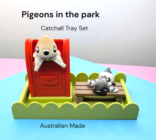Little Pigeons Desk Set – Mailbox, Tray & Adorable Pigeon Figures